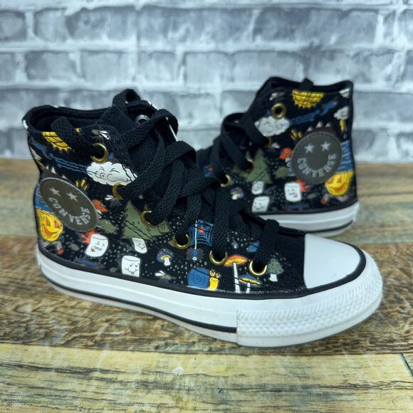 Converse All Star Camp High Top Sneakers Graphic Print Shoes Kids Size 11 New - Picture 2 of 6